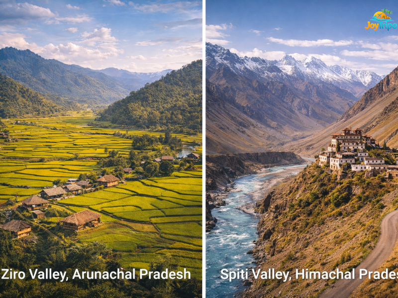 Top 10 Offbeat Destinations in India 2026: Zero valley, Arunachal pradesh: spiti valley, himachal pradesh 