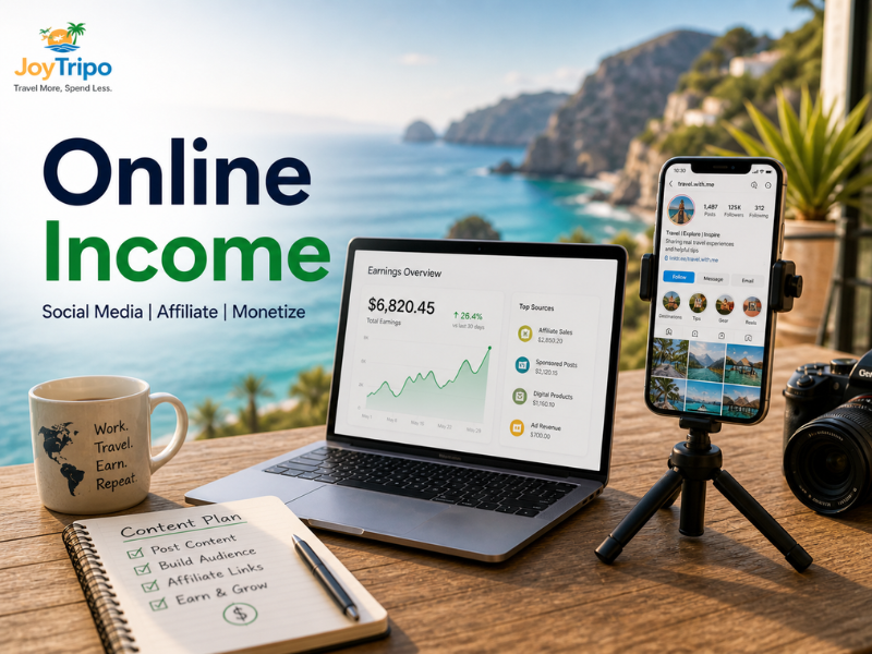 How to Make Money While Travelling: Online income