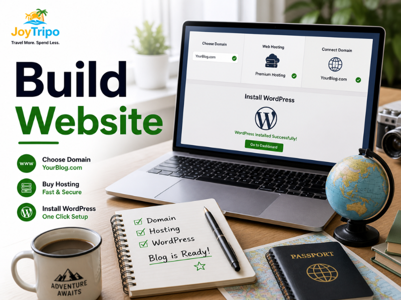 How to Start a Travel Blog: bulid website 
