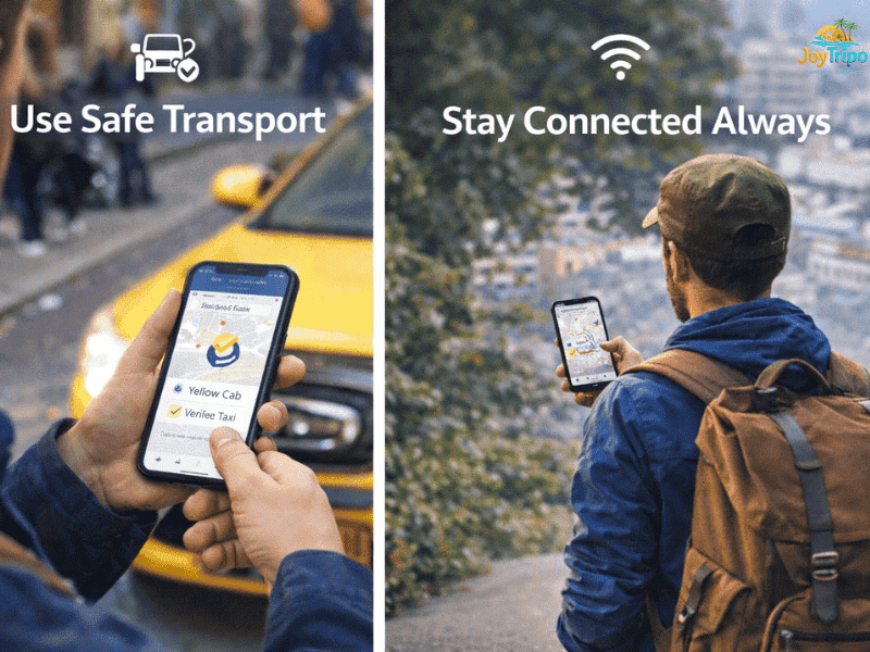 Solo Travel Tips for Beginners: use verified transport only
